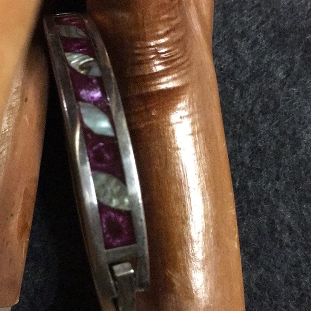 Abalone Shell and Alpaca Silver Bangle